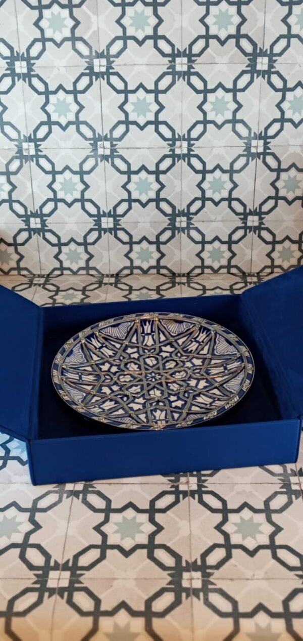 coffret assiette artisanale en poterie de luxe - artisanat du Maroc