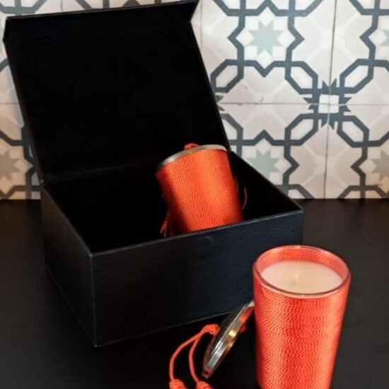 coffret bougie a ficelles artisanales senteur - artisanat du Maroc