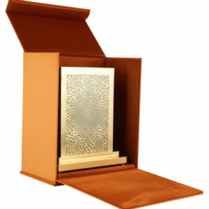 coffret photophore gold cube - cadeau artisanat Agadir - Maroc