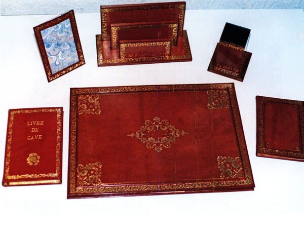 set de bureau artisanal cuir similicuir personnalise rabat casablanca 9