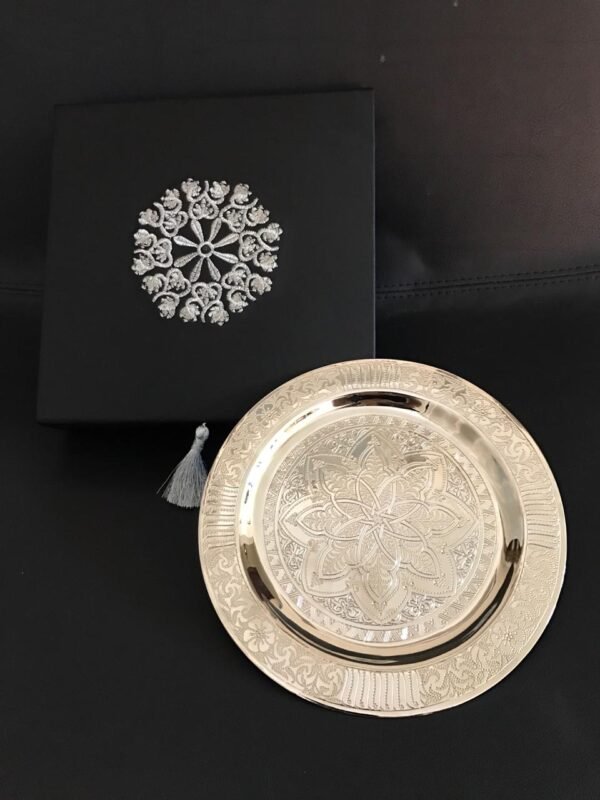 coffret assiette decorative en cuivre - artisanat du Maroc