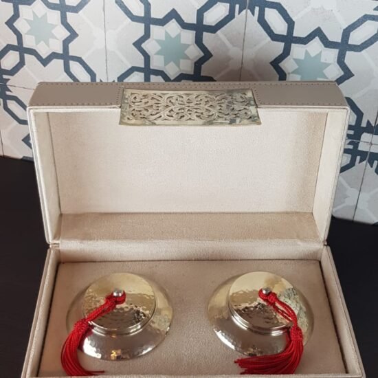 coffret duo bougies maillechort artisanales - artisanat du Maroc