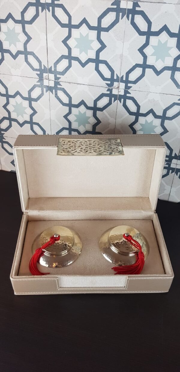 coffret duo bougies maillechort artisanales - artisanat du Maroc
