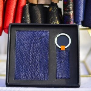 Coffret Set porte cartes et porte cles artisanal en cuir ou similicuir marocain personnalisable cadeau artisanal maroc