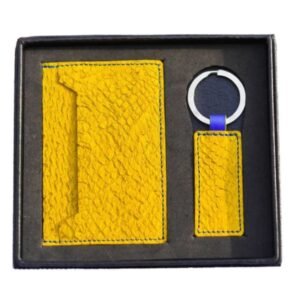 Coffret Set porte cartes et porte cles artisanal en cuir ou similicuir marocain personnalisable cadeau artisanal maroc 4