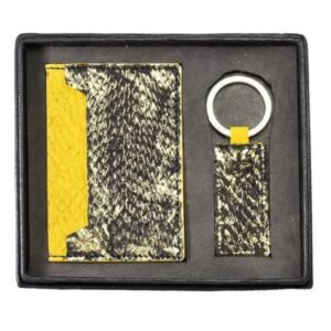 Coffret Set porte cartes et porte cles artisanal en cuir ou similicuir marocain personnalisable cadeau artisanal maroc 5