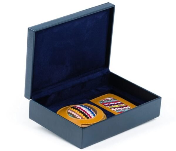 Coffret Set sac en portefeuille femme en cuir similicuir personnalisable cadeau artisanal maroc