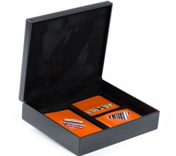 Coffret set en cuir personnalise artisanal maroc