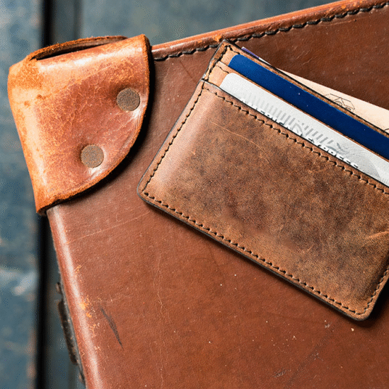 porte cartes artisanal cuir coffret artisanat Agadir maroc